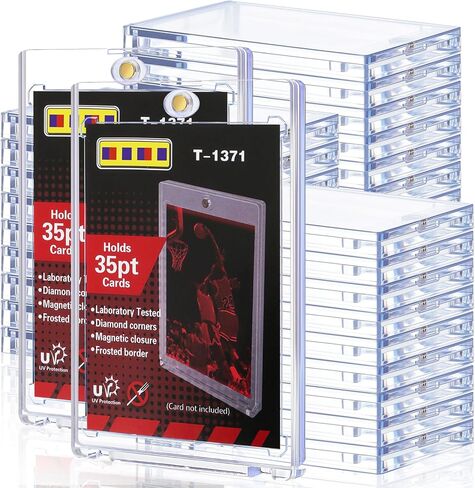 20ct Magnetic Card Holders for Trading, 35pt Hard Cards Sleeves Case, One Touch Card Holder Fit for MTG，Sports, Baseball, Game, Toploaders, Standard Cards Display in Saudi Arabia