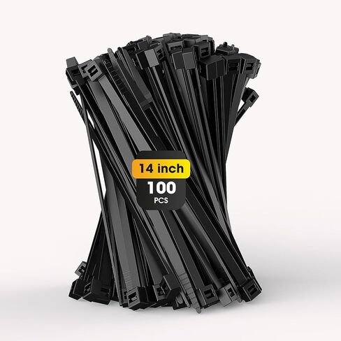 zip ties heavy duty ، 22+12 بوصة 100pcs صناعة الكابلات الصناعة ， 250 رطلا قوة الشد 0.5 بوصة ， علاقات سلكية كبيرة قابلة للتعديل لفات النايلون للداخلية في الهواء الطلق in Kuwait