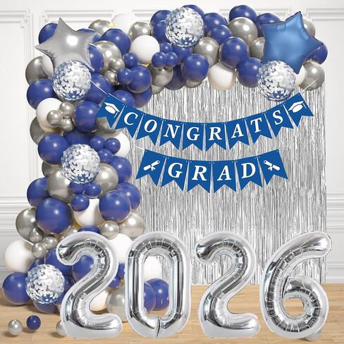 زينة حفل التخرج 2025 زينة التخرج من الذهب الوردي تشمل البالونات الذهب الوردية البيضاء وردي تهانينا لافتة 2025 بالون FING FOIL CARTAIN in Kuwait