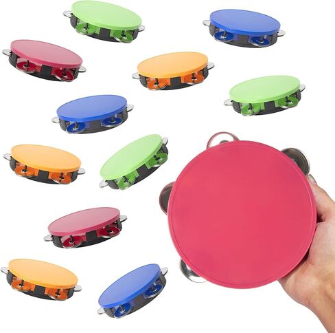 Windy City Novelties 12 Pack - Musical Tambourines for Kids Party Favors with Glitter in Saudi Arabia