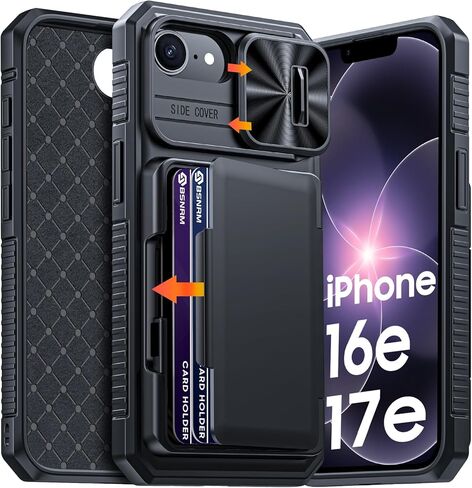 for iPhone 17 Pro Max Case Wallet, Built-in RFID Blocking Card Holder (4-5 Cards), Camera Control Button, Slide Camera Cover, Shockproof Rugged Silicone Phone Case for iPhone 17 Pro Max, Blue in Kuwait