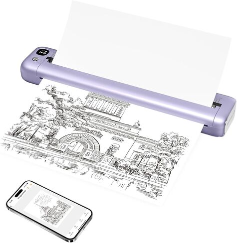 Rongta Small Portable Wireless Printer, Mobile WiFi Bluetooth Inkless Thermal Printer for Travel Home Use, Support US Letter/A4/A5/B5 Thermal Paper, Compatible with Android iOS Phone & Laptop in Saudi Arabia