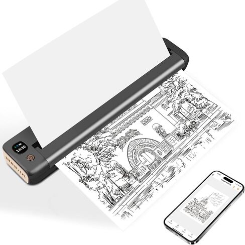 Rongta Small Portable Wireless Printer, Mobile WiFi Bluetooth Inkless Thermal Printer for Travel Home Use, Support US Letter/A4/A5/B5 Thermal Paper, Compatible with Android iOS Phone & Laptop in Saudi Arabia