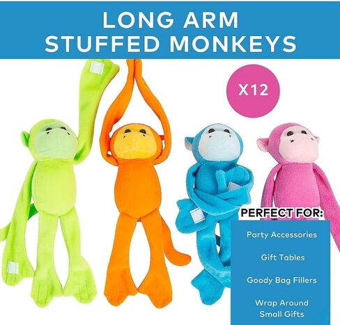 Fun Express Bright Long Arm Stuffed Monkeys - VBS Vacation Bible School Supplies/Decor - Toys - 12 Pieces in Saudi Arabia