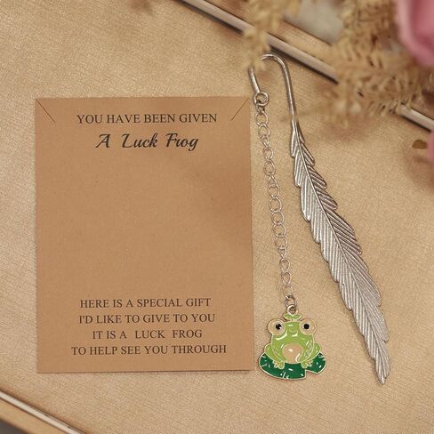 MAOFAED Cute Luck Frog Gift Lucky Frog Bookmark for Reader Book Lover Reading Accessories Reading Gift (Lucky Frog Bookmark) in Kuwait