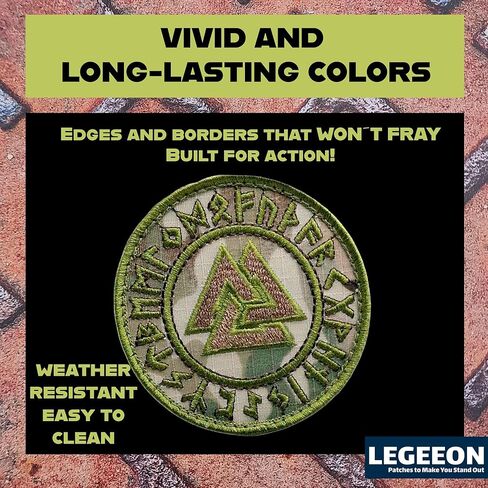 Compatible with Valknut Viking Norse Runic Heathen Pagan Odin God Rune Morale Tactical Fastener Patch (Multicam) in Saudi Arabia