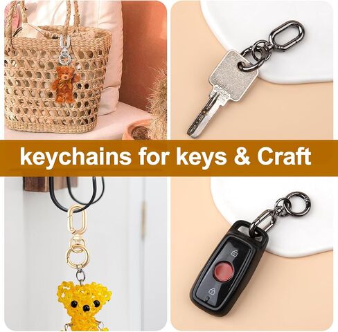 2pcs Double Opening Keychain Clip, Heart Spring Snap Hooks for Lanyards DIY Crafts Making, Zinc Alloy Swivel Keychain Clasp for Camping Hiking Travelling- Gold in Kuwait