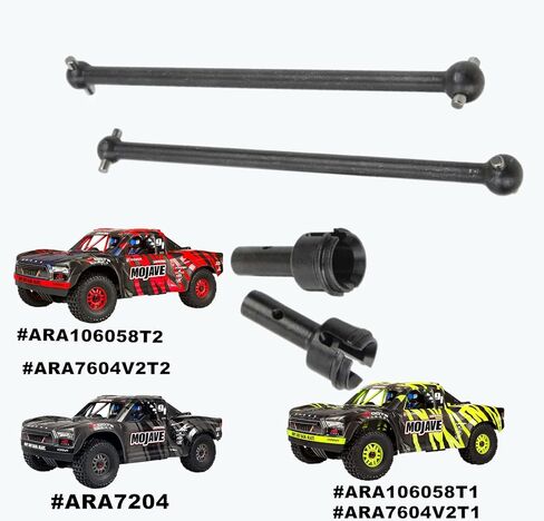 Front Rear Drive Shaft Upgrades Part for ARRMA Mojave 6S BLX，#45 Hardened Steel Front & Rear CVD Universal Joints/Wheel AXLE & DOGBONE for 1/7 ARRMA Mojave 6S V2 4WD Desert Short Truck 4pcs（Black） in Kuwait