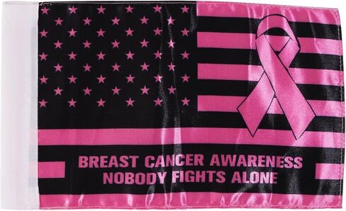 علم دراجة نارية رمادي العلم الأمريكي للتوعية بسرطان الثدي لا أحد يحارب بمفرده علم مع كم 4/5 بوصة لأعمدة تثبيت العلم 3/8 بوصة لهارلي جولدوينج CB VTX CBR Yamaha in Kuwait