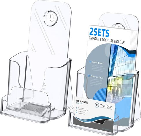 2 عبوات 4 بوصة كتيب أكريليك وحامل بطاقة الأعمال ، وول جبل جبل كتيب الوقوف حامل الكتيب معرض الكتيبات لمجلة الأعمال الكتيبات الكتيبات الكتيبات in Kuwait