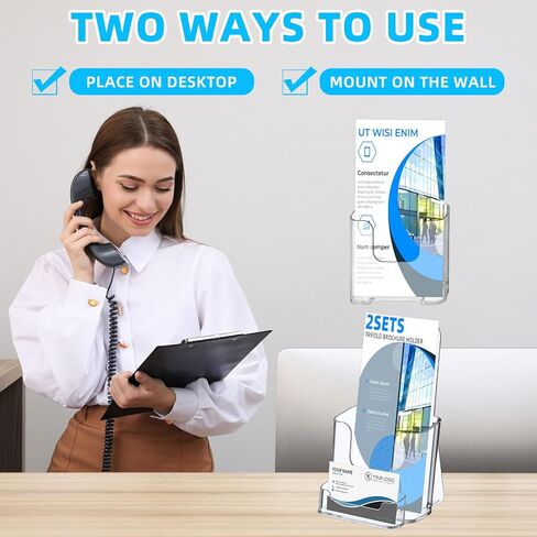 2 عبوات 4 بوصة كتيب أكريليك وحامل بطاقة الأعمال ، وول جبل جبل كتيب الوقوف حامل الكتيب معرض الكتيبات لمجلة الأعمال الكتيبات الكتيبات الكتيبات in Kuwait