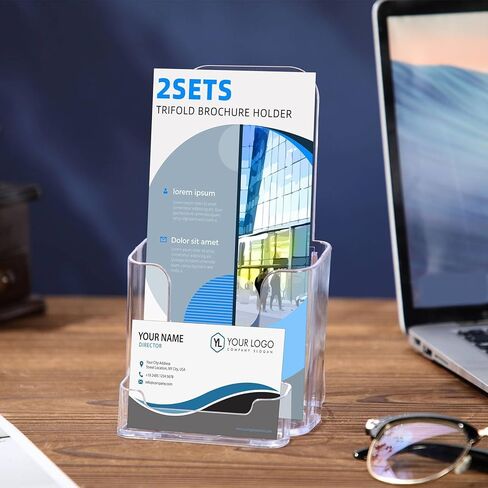 2 عبوات 4 بوصة كتيب أكريليك وحامل بطاقة الأعمال ، وول جبل جبل كتيب الوقوف حامل الكتيب معرض الكتيبات لمجلة الأعمال الكتيبات الكتيبات الكتيبات in Kuwait