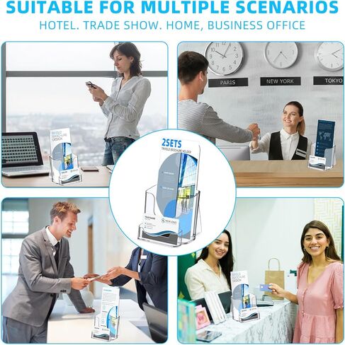 2 عبوات 4 بوصة كتيب أكريليك وحامل بطاقة الأعمال ، وول جبل جبل كتيب الوقوف حامل الكتيب معرض الكتيبات لمجلة الأعمال الكتيبات الكتيبات الكتيبات in Kuwait