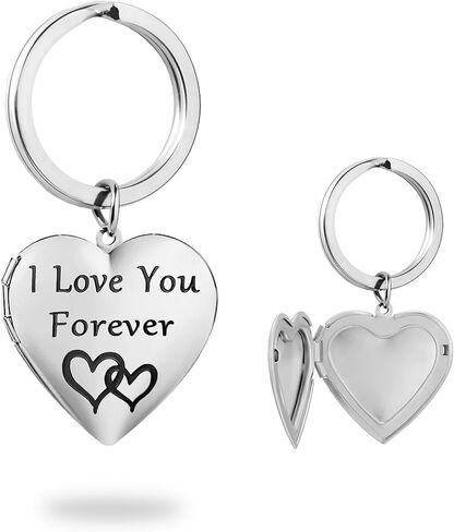 PHOCKSIN I Love You Forever Heart Locket Keychain that Holds Pictures Photo Key Chain Lockets Gifts for Women Girls in Kuwait