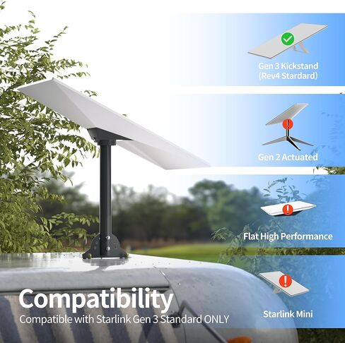 for Starlink Gen 3 Mount Kit Pivot Roof Mount for Starlink Gen 3, Adjustable Pole Mount 16" for V3 Standard Dish Kickstand Roof Wall Mounting, Starlink Accessories in Kuwait