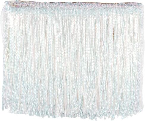 5 Yards 6.7 Inch Sequins Lace Tassel Fringe Trim for DIY Craft Latin Dress Clothing Embellishment Encryption Sequins Lace Tassel Fringe Trim Metallic Sequin Trim Embellishment Crafts (Blue) in Kuwait