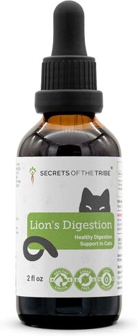 Lion's Digestion | Natural Herbal Dietary Supplement for Cats | Healthy Digestion Support | Alcohol-Free Extract, Fennel Seed, Marshmallow Leaf, Slippery Elm, Pumpkin Seed, Papaya Leaf 2 oz in Kuwait