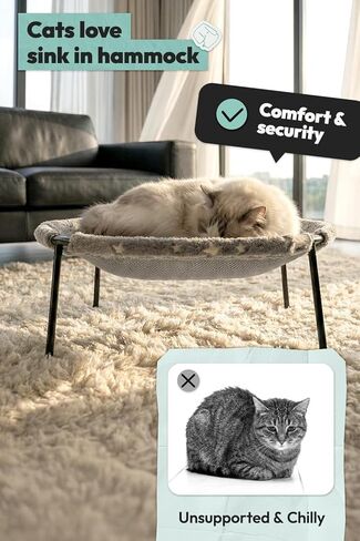 سرير أرجوحة كبير للقطط للقطط المتوسطة، أرجوحة ناعمة مرتفعة للحيوانات الأليفة للكلاب والقطط، سرير للقطط المرتفعة يتوهج في الظلام للقطط الداخلية in Kuwait