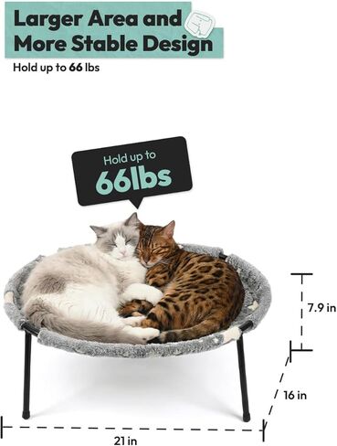 سرير أرجوحة كبير للقطط للقطط المتوسطة، أرجوحة ناعمة مرتفعة للحيوانات الأليفة للكلاب والقطط، سرير للقطط المرتفعة يتوهج في الظلام للقطط الداخلية in Kuwait