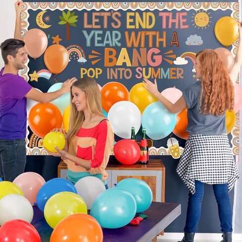 Pasimy End of Year Severy Boardin Board Summer Classroom Bulletin Board Decoration With 24 Balloons Summer Beach Attouts for Taguation Party Last Decord School Classroom Decor (Ocean) in Saudi Arabia