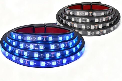 Xprite 60" Inch Blue LED Truck Bed Lights Strip Kit, Decoration Lighting Bar for Cargo Pickup Trucks Van SUV RV Boat, On|Off Switch - 2PCS in Kuwait