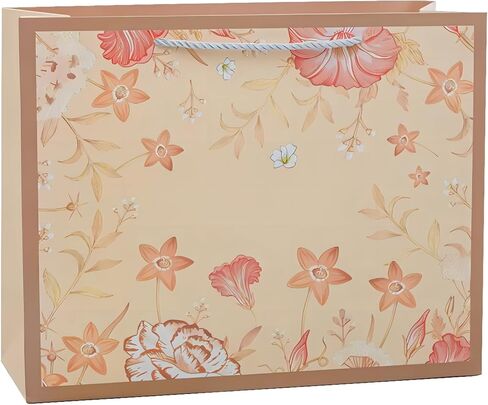 Hansware 2 Pack 12.6 "أكياس هدايا كبيرة سوداء مع مقابض ، حقيبة هدايا ورق زهرة عتيقة للعروض ، حقائب لطيفة للفصح ، الزفاف ، عيد الفصح ، عيد الميلاد ، دش الطفل ، حفلة عيد ميلاد ، 12.6" L x 4.5 "W × 9.8" H 9.8 H in Kuwait