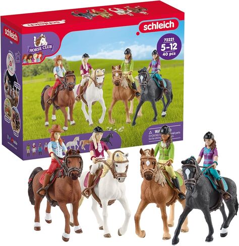 Schleich Horse Club Peppertree Riding Arena 179-Piece Horse Playset with Riding Arena Stable Set, 2 Horses, 3 Horse Rider Figurines and Horse Toys for Girls & Boys Ages 5+, 42639 in Saudi Arabia