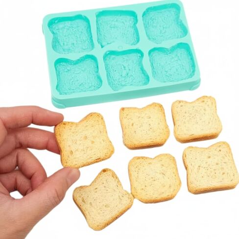 Bread toast miniature cookie pastry Bread toast Mold 6 cavity mold wax melts mold Soap mold Candle making mold NS003 in Kuwait