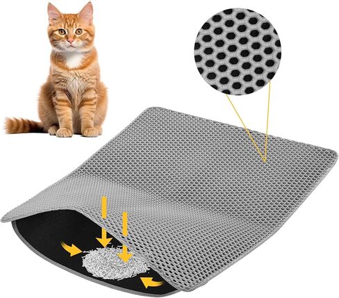 Cat Litter Mat,Y-jiayol Cat Litter Mat Trapper Size 30 x 24 Inches,Honeycomb Double Layer Trapping Litter Mat Design,Waterproof Urine Proof Kitty Litter Mat,Helps to Waste Less Litter on Floors in Saudi Arabia