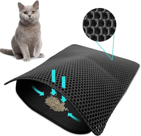 Cat Litter Mat,Y-jiayol Cat Litter Mat Trapper Size 30 x 24 Inches,Honeycomb Double Layer Trapping Litter Mat Design,Waterproof Urine Proof Kitty Litter Mat,Helps to Waste Less Litter on Floors in Kuwait