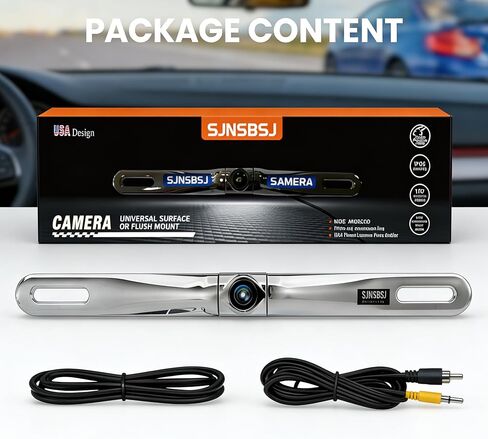 HD Back Up Camera for Cars, Metal Housing License Plate Reverse Camera with 170 Degree Wide View Angle, Clear Night Vision IP69K Waterproof Backup Camera for Car Vehicle, SUV, RV, Pickup and More in Kuwait