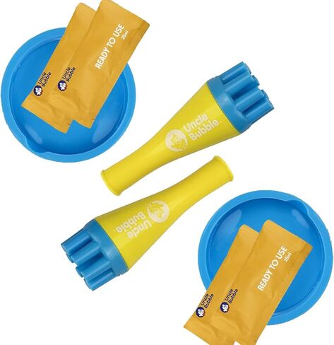 Uncle Bubble Blower for Kids and Toddlers, Set of 2 Mini Bubble Blower Makes Thousands of Bubbles Ease, Plastic Reduction Version in Kuwait