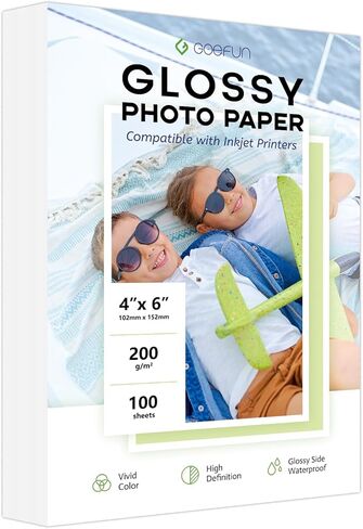 Double Sided Glossy Photo Paper 8.5x11, Goefun 200 GSM/54 LB Inkjet Printer Paper for Dye Ink for Calendars, Menus, Chip Bags and Crafting，100 Sheets in Saudi Arabia