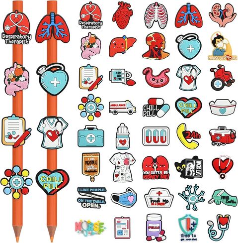 28PCS Medical Pencil Topper,lovely Medical pencil topper clip for Hospital Nurse Decoratation,fit for Hospital Office School Pen Decoraction in Saudi Arabia