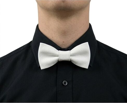 Handmade Genuine Lamb Leather Mens Bowtie Bow Tie For Men- Skinny Solid Casual Business Wear Narrow Leather Slim Bow Tie- Bowties for Party Wedding Gift in Kuwait