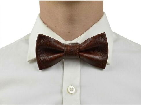 Handmade Genuine Lamb Leather Mens Bowtie Bow Tie For Men- Skinny Solid Casual Business Wear Narrow Leather Slim Bow Tie- Bowties for Party Wedding Gift in Kuwait