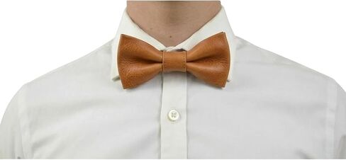 Handmade Genuine Lamb Leather Mens Bowtie Bow Tie For Men- Skinny Solid Casual Business Wear Narrow Leather Slim Bow Tie- Bowties for Party Wedding Gift in Kuwait
