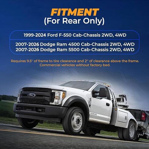 TORQUE Airbag Air Bag Suspension Kit for 1999-2024 Ford F550, 2007-2024 Dodge Ram 4500 5500 Cab-Chassis only 2WD 4WD F-550 Rear Helper Bag Spring 5000 lbs (Replaces Firestone Ride Rite 2404) (TR2404) in Kuwait