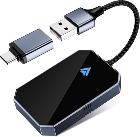 Android Auto Wireless Adapter for OEM Factory Wired Android Auto Car, Stable and Fast Convert Wired to Wireless Control Dongle, Plug & Play No Latency Easy Setup - Brushed Black in Saudi Arabia