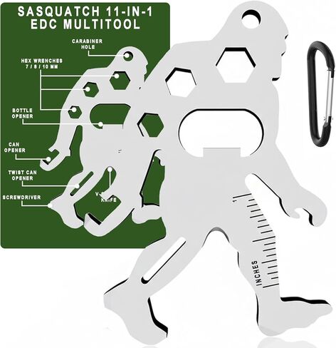 Fathers Day Dad Gifts from Daughter and Son - Unique Sasquatch 11 in 1 EDC Multitool Backpacking Camping Hiking Travel Gadgets Mens Women Gift Idea for Birthday Valentines Christmas Stocking Stuffer in Kuwait