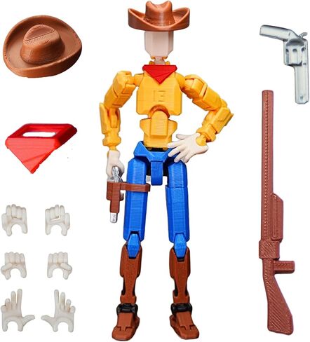 Western Cowboy t13 Action Figure｜Assembly Completed｜ 3D Printed Dummy 13 for Collectors｜Lucky 13 Gift for Friends in Saudi Arabia