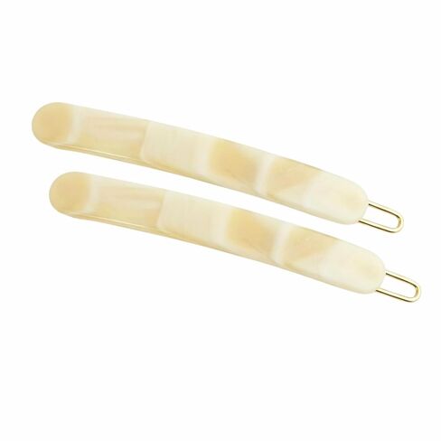 French Amie مستدير مستطيل صغير 2.5 بوصة مجموعة من السليلوز مكونة من 2 مشبك شرائح شعر فرنسي للنساء مشبك معدني من Tige Boule مصنوع يدويًا للفتيات منزلق جانبي مشبك باريت إكسسوارات شعر باريس للنساء عقد قوي وقبضة مانعة للانزلاق أنيقة ومتينة وتصميم، مصنوعة بالل in Kuwait