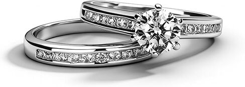 Classic 1.5CT 925 Sterling Silver Engagement Rings for Couples Sets Wedding Eternity Bridal Band Ring Set Simulated Diamond Stackable Halo CZ Cubic Zirconia Anniversary Princess for Women Size 6 in Kuwait