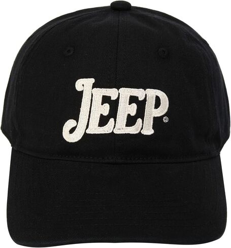 قبعة Jeep Vintage Script بشعار تشينو ثقيل من نسيج التويل مع إبزيم إغلاق قابل للتعديل in Kuwait