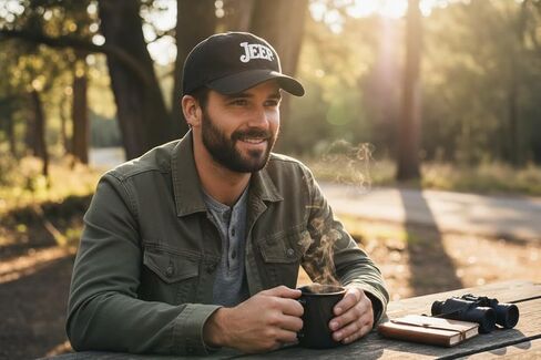 قبعة Jeep Vintage Script بشعار تشينو ثقيل من نسيج التويل مع إبزيم إغلاق قابل للتعديل in Kuwait