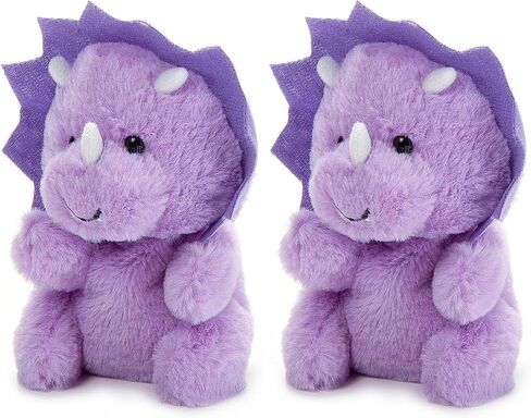 The Petting Zoo Triceratops Dinosaur Stuffed Animal Plushie, Nuggetz Animals, Purple Triceratops Dinosaur Plush Toy 6 inches in Saudi Arabia
