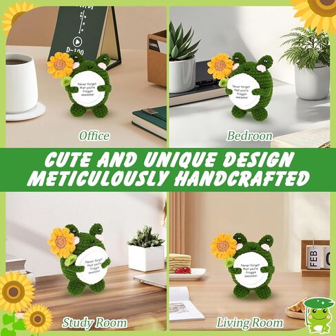 Emotional Support Crochet Duck, Handmade Positive Doll with Card and Keychain, Encouragement Gift for Women, Men, Friends, Co Workers, Birthday Graduation Teacher, Cute Desk Decor for Home Office in Kuwait