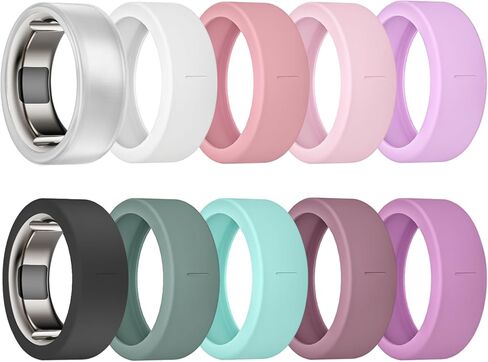 تغطية لـ Oura Ring Gen 4/Oura Gen 3/Ultrahuman Ring Air ، و Silicone Silicone Syble Smart Rings Smart Rings Protector Oura Ring Excessories للنساء الرجال الذين يعملون في صالة الألعاب الرياضية - 10 حزمة in Kuwait