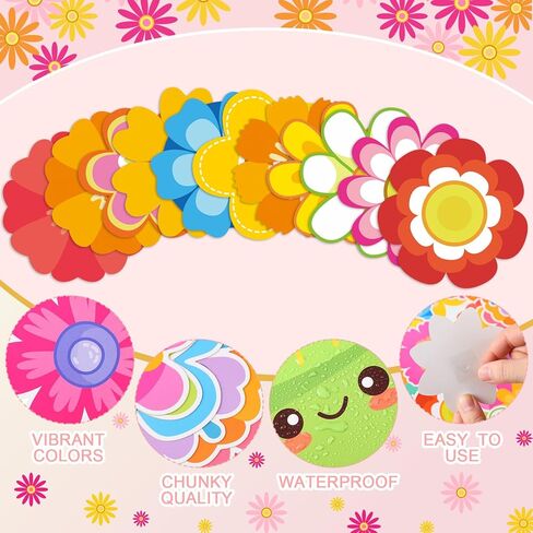 120 PCS Spring Flower Cut Outs Stet Colorful Floral Classroom Bulletin Decord مع نقاط الغراء الزهور الزهور Sun Bird Butterfly ، نحن نتفتح في فرز للديكور الجدران (نمط عيد الميلاد) in Kuwait