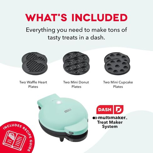 DASH MultiMaker Treat Maker System, Mini Donuts, Waffle Bites, Mini Cupcakes - Cream in Kuwait